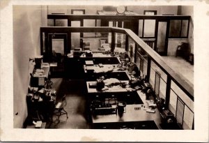 Keyser West Virginia Interior View of Farmers & Merchants Bank RPPC Postcard E21