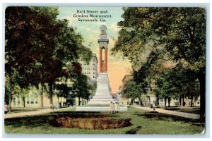 c1910 Bull Street Gordon Monument Exterior Savannah Georgia GA Vintage Postcard