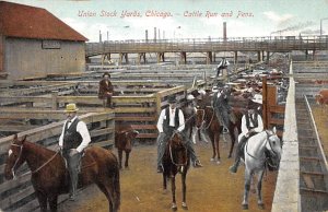 Union stockyards, cattle run and pens Chicago, Illinois, USA Stock Yard 1908 
