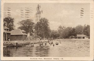 Southside Park Woodstock Ontario c1940 PECO Postcard G9