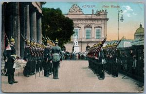 BERLIN GERMANY NEUE WACHE 1912 ANTIQUE POSTCARD MILITARY PARADE