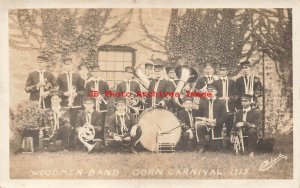 Unknown Location, RPPC, Woodmen Band, Corn Carnival 1915, Photo