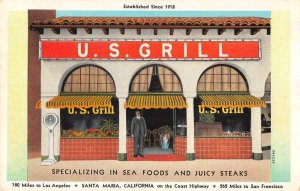 Santa Maria California US Grill Restaurant Vintage Postcard AA31757