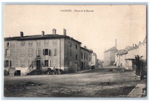 Lagnieu Ain France Postcard Scene at Bascule Square c1910 Unposted Antique