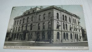 Post Office Building Springfield Illinois Postcard 1134 Pub. by B. S. Bennett