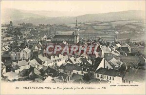 Old Postcard Chateau Chinon General View from Castle