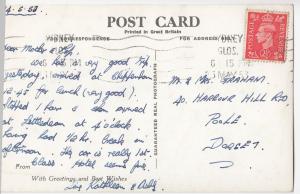 Gloucestershire Littledean Village RP PPC 1953 PMK to Mr & Mrs Graham Poole