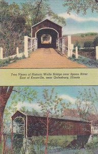 Illinois Chicago Galesburg Two Views Of historic Wolfe Bridge Over Spoon Rive...
