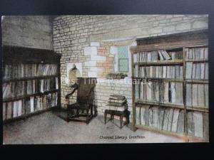 Lincolnshire GRANTHAM Chained Library - Old Postcard by Shurrey