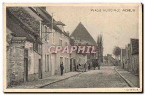 Old Postcard Automotive Municipal plate Michelin Roinville