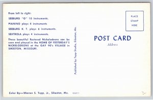 Interior~4 Instruments Home of Yesterdays Nickolodeons~Vintage Postcard