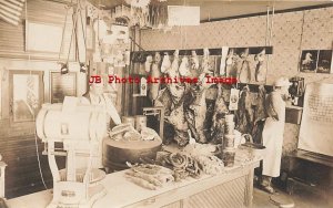 IA, Holstein? Iowa, RPPC, Butcher Shop Meat Market Interior, Dayton Scale, Phone