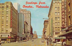 Farnam Street West Kilpatricks Barker Building Omaha Nebraska postcard