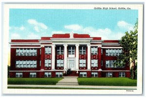 c1940 Griffin High School Exterior Building Griffin Georgia GA Vintage Postcard