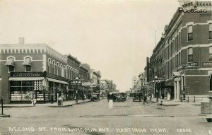 NE, Hastings, Nebraska, Second Street, 5 & 10 Cent Store, State Bank, CO-MO,RPPC