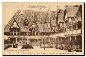 Old Postcard Beaune Hospices hotel the honor of God court XV century foudee i...
