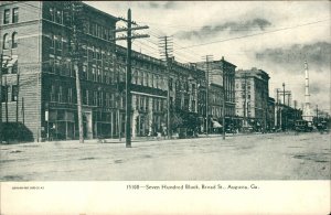 Augusta Georgia Seven Hundred Block c1900-20s Vintage Postcard