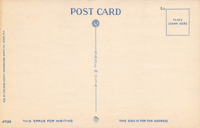 Railroad Train Streamliner Miami Florida linen postcard