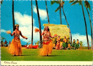 Tahitian Dancers Kodak Hula Girls Show Kapiolani Park Hawaii Postcard 1980