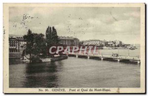 Old Postcard Bridge and Geneva Quai du Mont Blanc