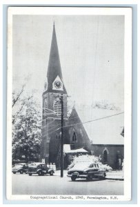 Congregational Church Cars Street View Farmington New Hampshire NH Postcard 