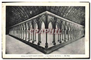 Postcard Abbey of Mont Saint Michel Galeries du Cloitre