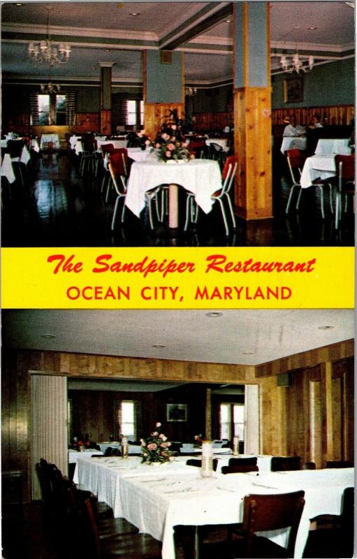 Sandpiper Restaurant, Ocean City MD Beach Highway Vintage Postcard P05