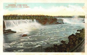 Vintage Postcard General View Seen From Canadian Side Niagara Falls Canada
