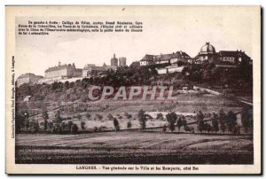 Old Postcard Langres General City View and the Remparts East Coast