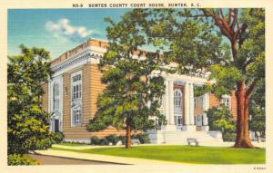 SUMTER, SC  South Carolina SUMTER COUNTY COURT HOUSE Courthouse c1940's Postcard