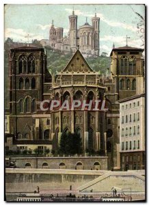 Old Postcard Lyon cathedral St. Jean and Fourvières