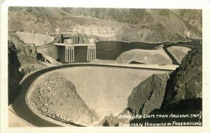 Arizona Boulder Dam RPPC Photo 1930s Postcard Kingman Highway 2490