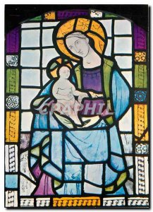 Postcard Modern Sacro Speco Subiaco stained glass of the fifteenth century