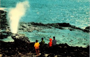 Spouting Horn Kawai Sea Volcanic Lave Tube Hawaii HI Postcard UNP VTG Dexter 
