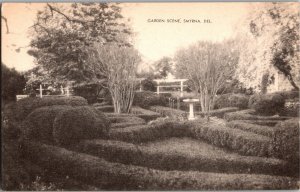 Vintage Postcard Garden Scene, SMYRNA, DELAWARE KF3