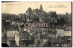 Old Postcard Uzerche Correze General view taken of Sainte Eulalie