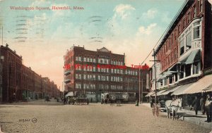 MA, Haverhill, Massachusetts, Washington Square, 1911 PM, Valentine No 209567