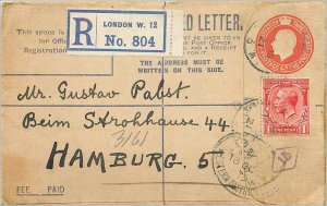 Entier Postal Stationery 2 p 1d London for Hamburg1921