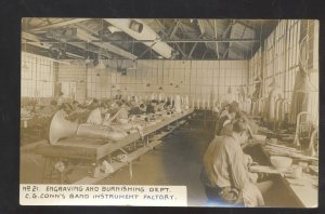 RPPC ELKHART INDIANA CG CONN'S BAND INSTRUMENT FACTORY REAL PHOTO POSTCARD