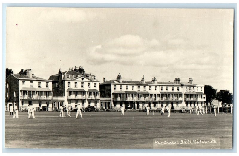 c1940's Greetings Cricket-Field Sidmouth England Wessex Views Postcard