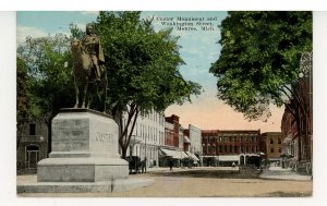 MI - Monroe. Washington Street, Custer Monument