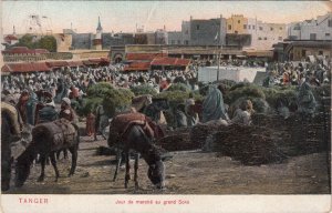 Morocco Tanger market types and scenes c.1912 postcard