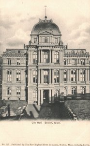 Vintage Postcard City Hall Government Office Building Boston Massachusetts MA