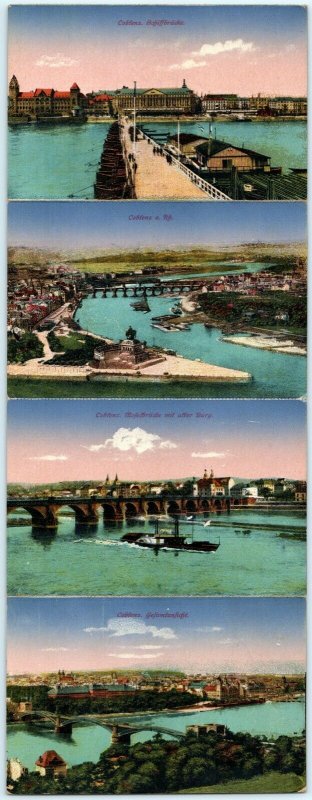 c1900s Coblenz Germany Postcard Pack Fold Set Karl Fischer Eltville LOT of 4 A3