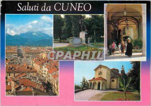 Modern Postcard Panorama Cuneo Santuario Madonna Angels Monumento I Portici