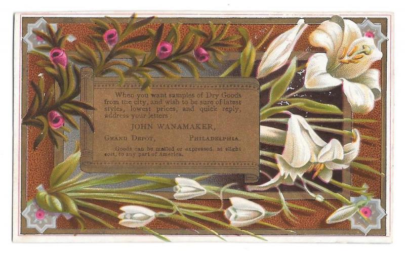 Victorian Trade Card John Wanamaker Grand Depot Dry Goods