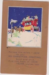 LP94    Christmas, coach, publisher Volland, vintage 