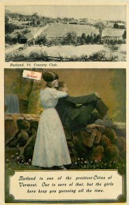 Artist impression Country Club Romance C-1910 Rutland Vermont Postcard 20-311