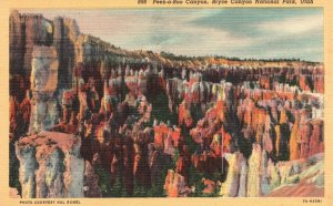 Vintage Postcard Peek-A-Boo Bryce Canyon Rocks National Park Amphitheatre Utah