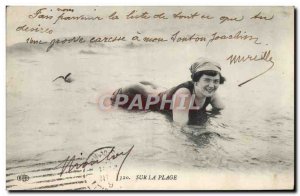 Old Postcard Women Jersey Bathroom On the Beach